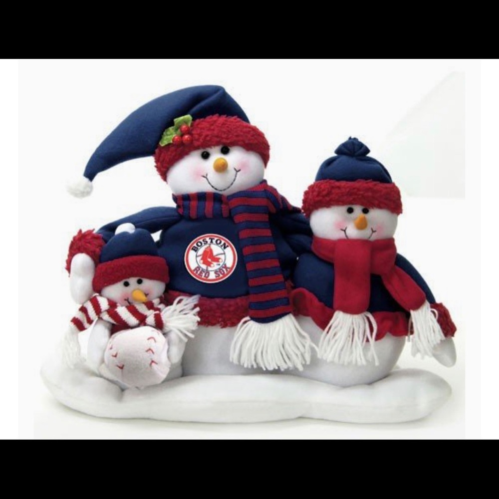 Boston Red Sox Christmas Snowman Holiday Decor